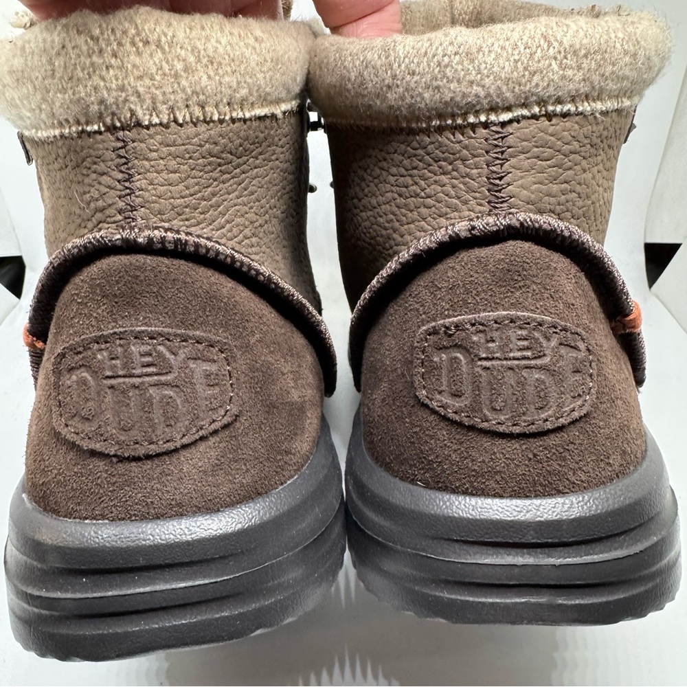Hey Dude Mens Leather Bradley Boots Brown Color Size 8 - Picture 9 of 11